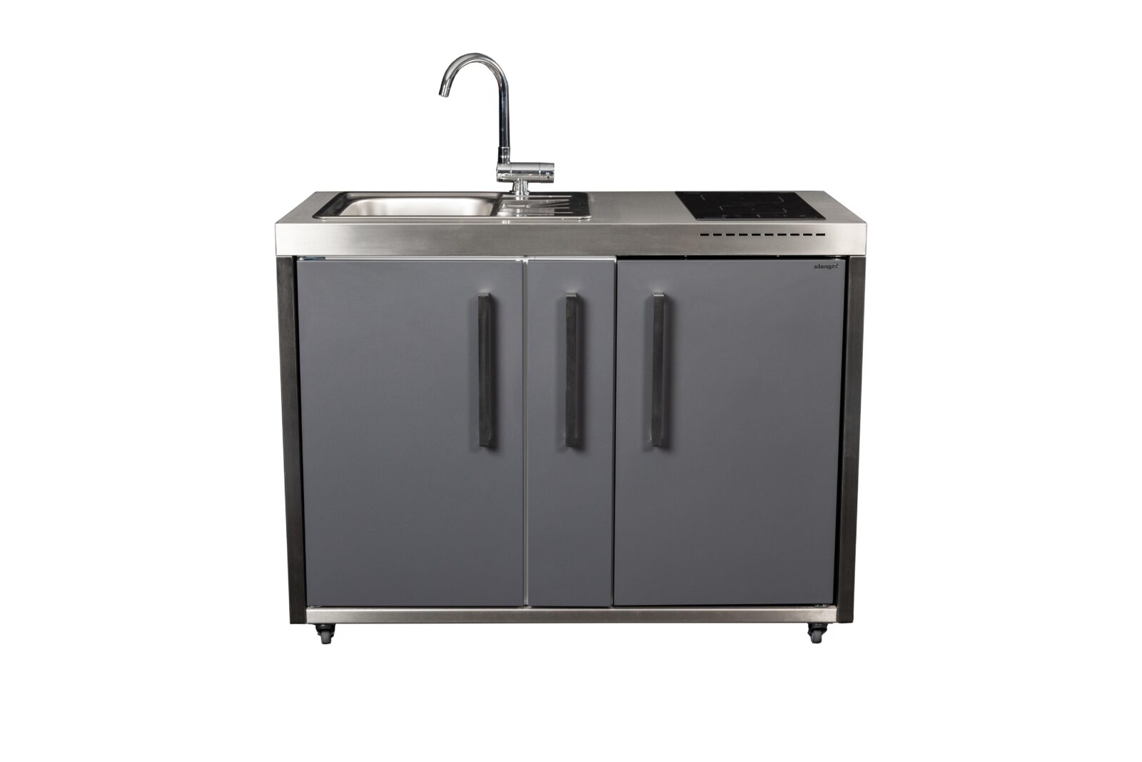 Mobiele metalen keuken leisteengrijs